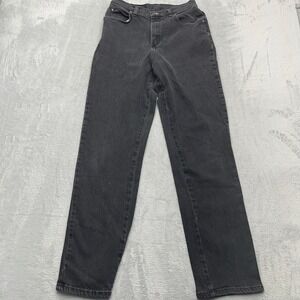 Riders by Lee Straight Leg Jeans Womens 10 Long Black Denim Cotton Stretch
